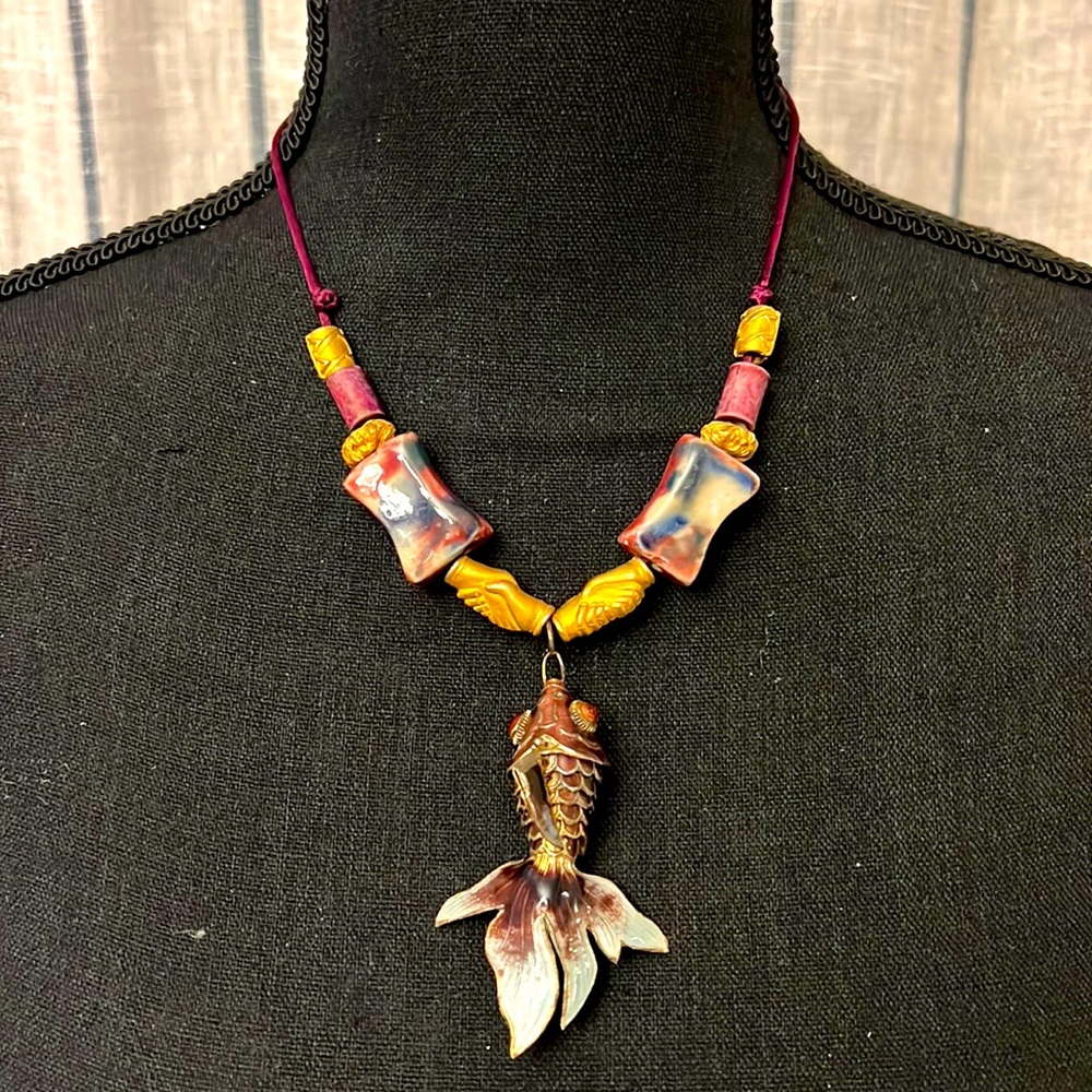 Choker with koi fish